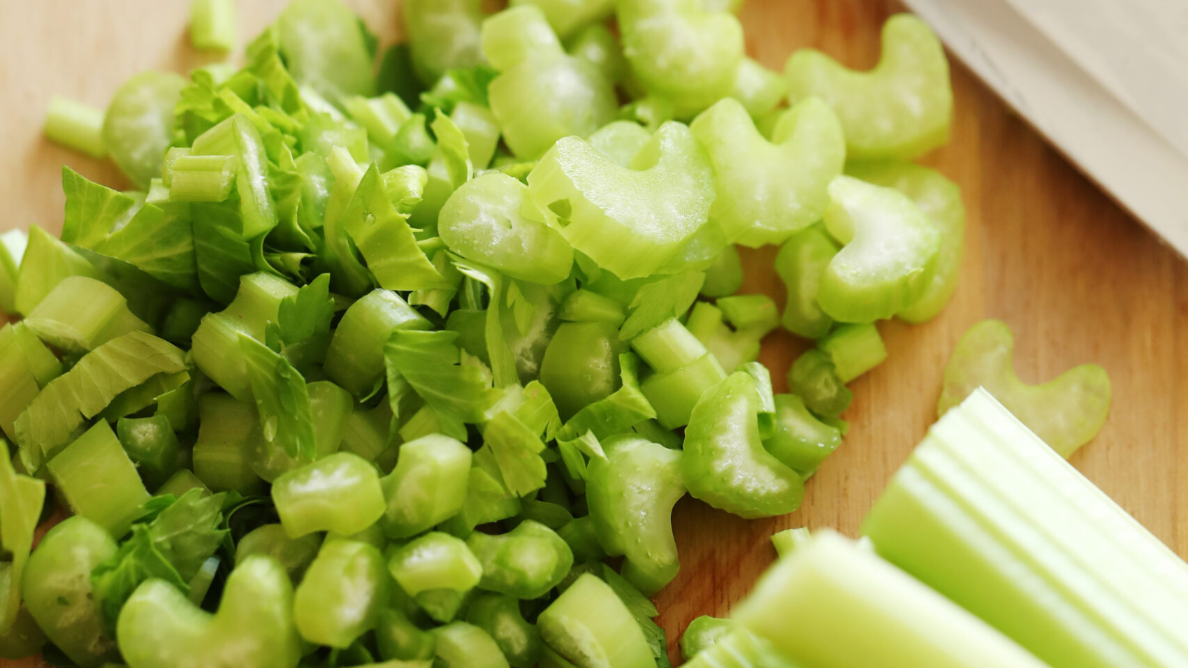 Cooking. Celery on the table